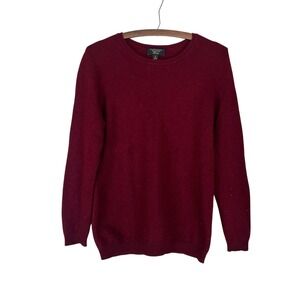 Charter Club Luxury Cashmere Sweater Womens Small Burgundy Crew Neck Pullover